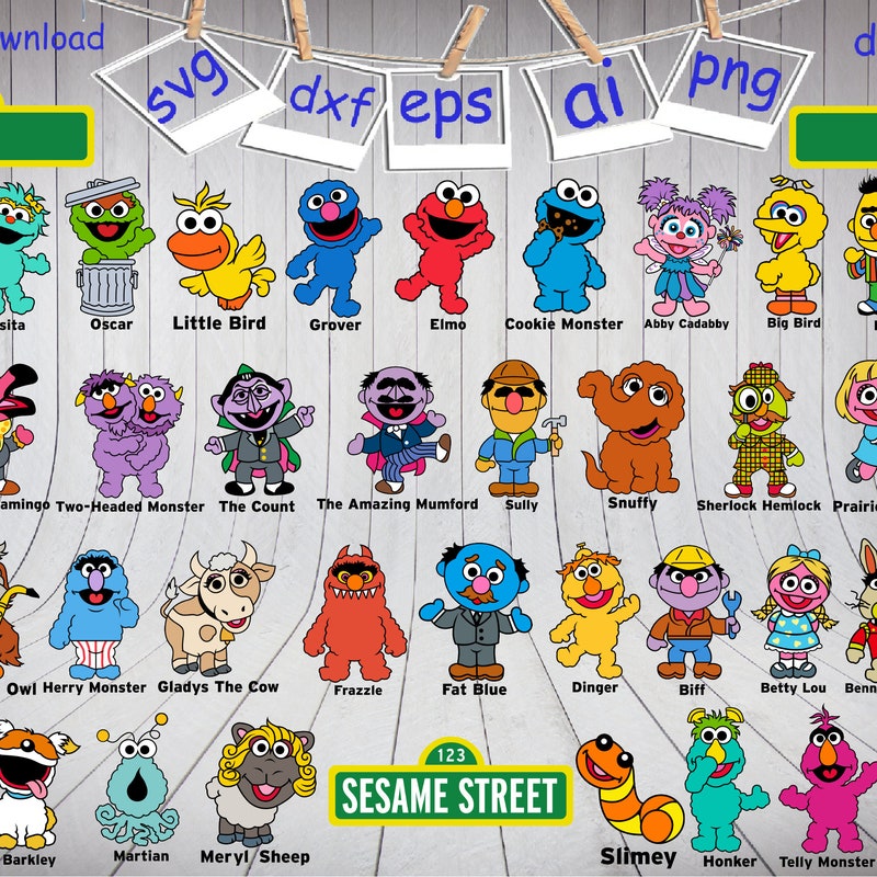 Sesame Street Characters Printable Etsy Sesame Street Characters Printable Etsy