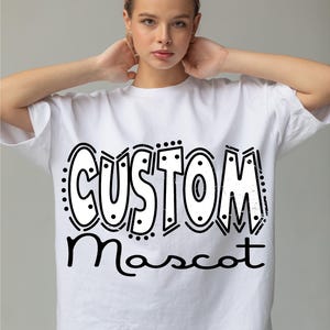 Custom Doodle Letters Design Png, Custom Doodle Word Png, Retro Distressed Design Png,  Black and White Retro Design, Doodle Sublimation Png
