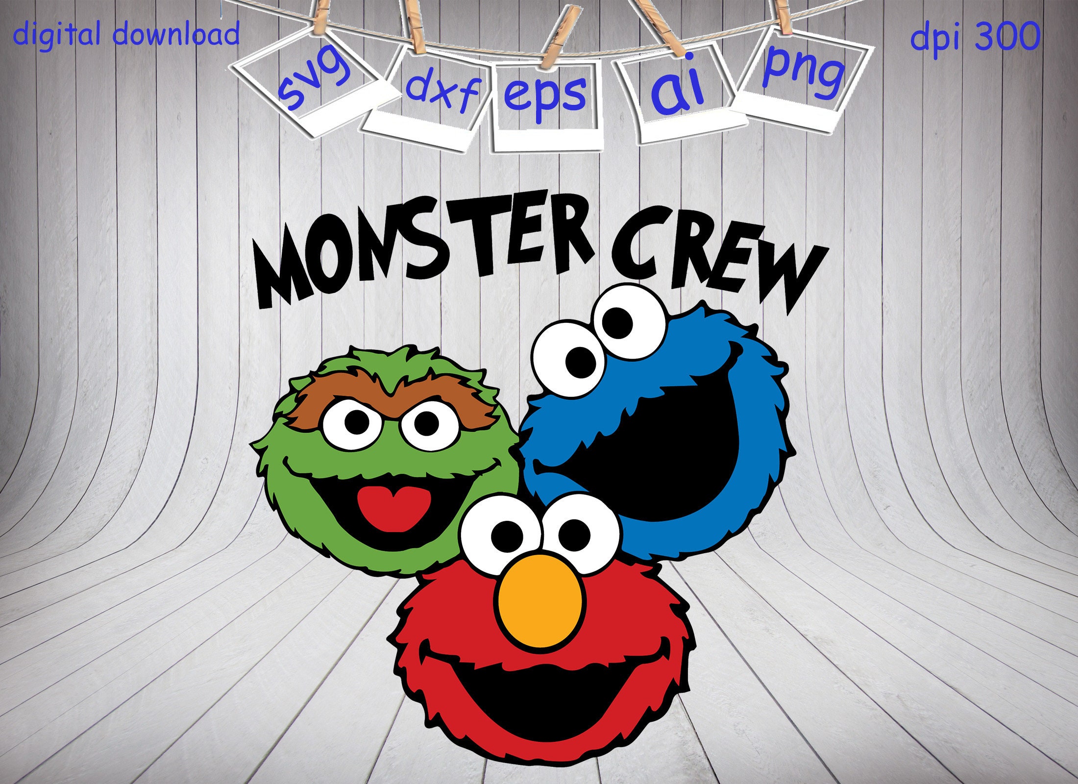 sesame street characters printable etsy