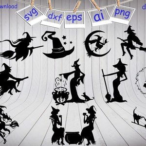 13 Witches svg, Halloween svg, Nightmare svg, Halloween clipart, Witches clipart, Halloween Silhouette Svg