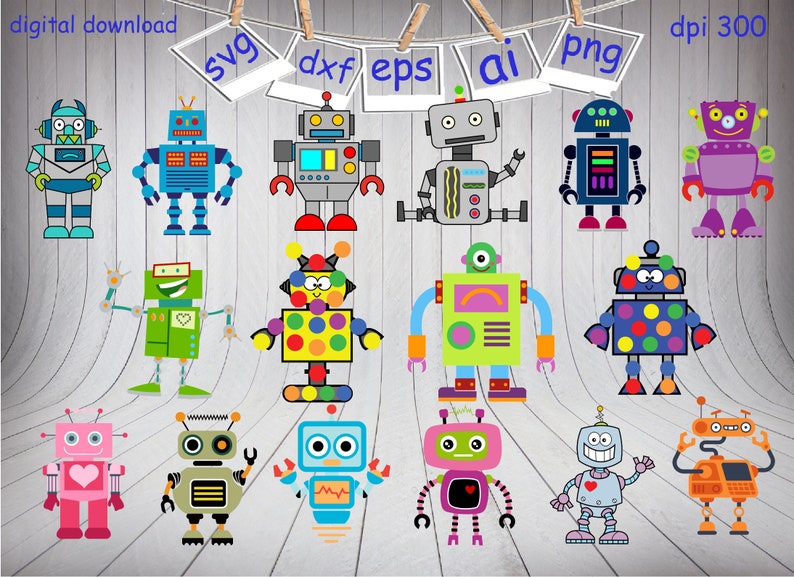 Robotics Rocking Svg Robots Birthday Party Svg, Robots Birthday Pack Svg, Robots Svg ...