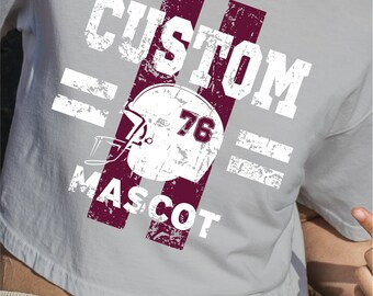 Custom Mascot Football Png, Retro Custom Letters Design Png, Colorful Retro Vintage Design, Sublimation Design Png, Digital Png File