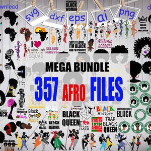 357 Afro Bundle svg, Afro Girl svg, Afrika Karte svg, afrikanische Tänzer svg, schwarze Frau svg, schwarzes Mädchen svg, natürliches Haar svg, Afro Haar svg,