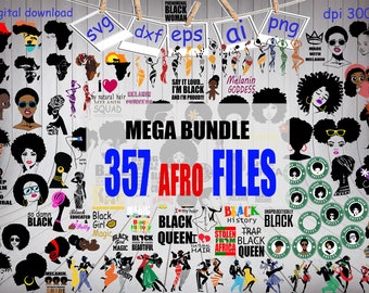 357 Afro Bundle Svg, Afro Girl Svg, Africa Map Svg, African Dancers Svg, Black Woman Svg, Black Girl Svg, Natural Hair Svg, Afro Hair Svg,