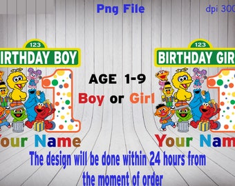 Birthday Boy or Birthday Girl Png File, Your Name , Digital download, Printable