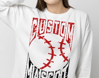Custom Mascot Baseball Png, Retro Custom Letters Design Png, Colorful Retro Vintage Design, Sublimation Design Png, Digital Png File