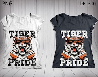Tiger Pride Png , Tigers Shirt Png, Bengals Pride, Retro School Spirit, Tigers Mom Shirt Png, Go Tigers, Sublimation Png, Digital Png