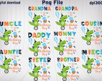 Dinosaur Family Bundle Png,Family Birthday Boy PNG,Dinosaur Birthday Png, Mommy of the Birthday Boy, Daddy of the Birthday Boy,Dinosaur Png