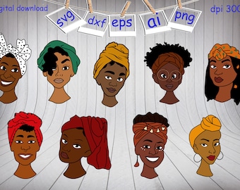 Testa africana avvolge donna in formato Svg, donna afro in formato Svg, donna nera in formato Svg, ragazza afro in formato Svg, ragazza nera in formato Svg, capelli naturali in formato Svg, capelli afro in formato Svg, clipart