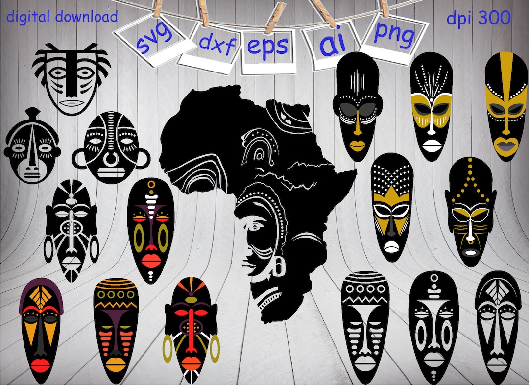 African Ritual Masks Svg, African Mask Svg, Afro Culture Svg, African ...