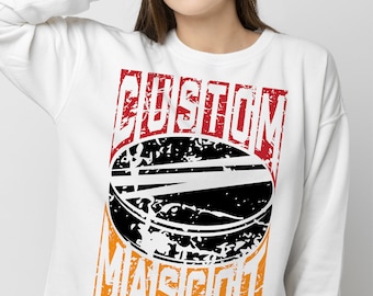Custom Mascot Hockey Png, Retro Custom Letters Design Png, Colorful Retro Vintage Design, Sublimation Design Png, Digital Png File