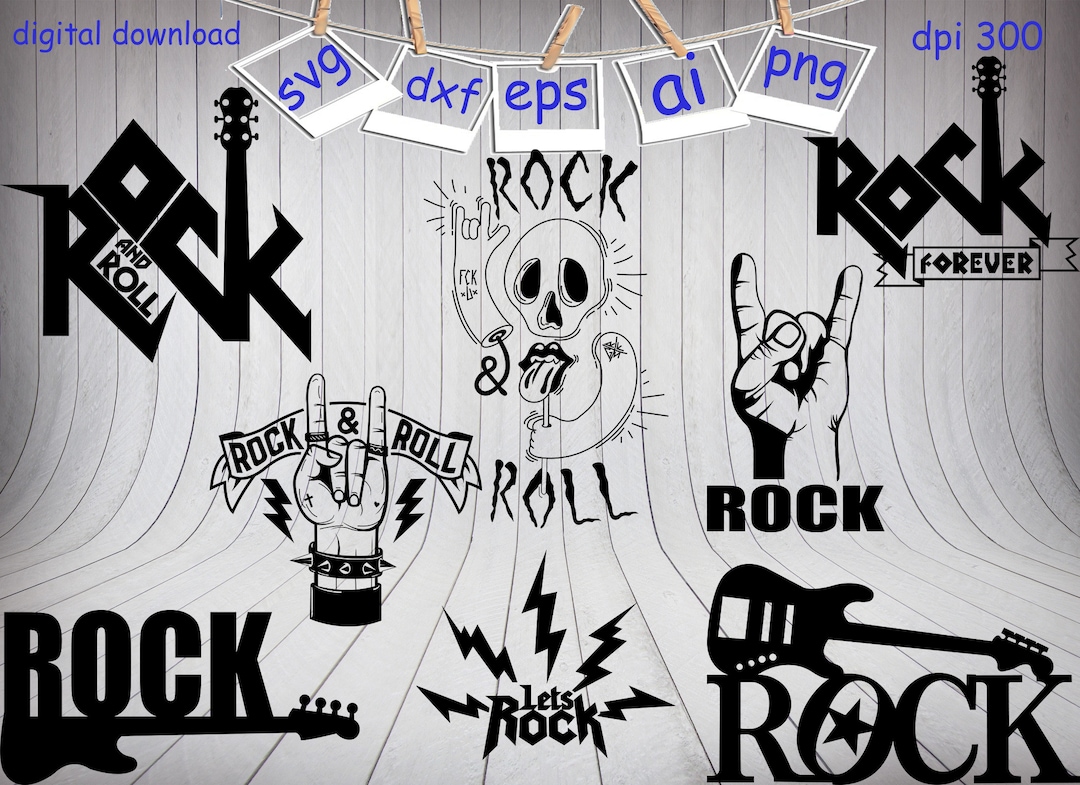 Rock and Roll Svg, Rock Bundle Svg, Rock Forever Svg, Lets Rock Svg ...