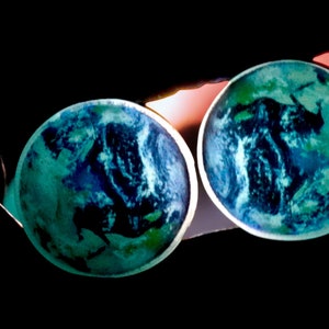 Glowing Earth Ear Plugs: Solar Space Gauges (10mm-50mm)