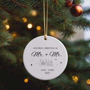First Christmas Ornament, Mr and Mr Tree Christmas Ornament, Our First Christmas Married, Personalized Married Ornament Gift, LGBTQ