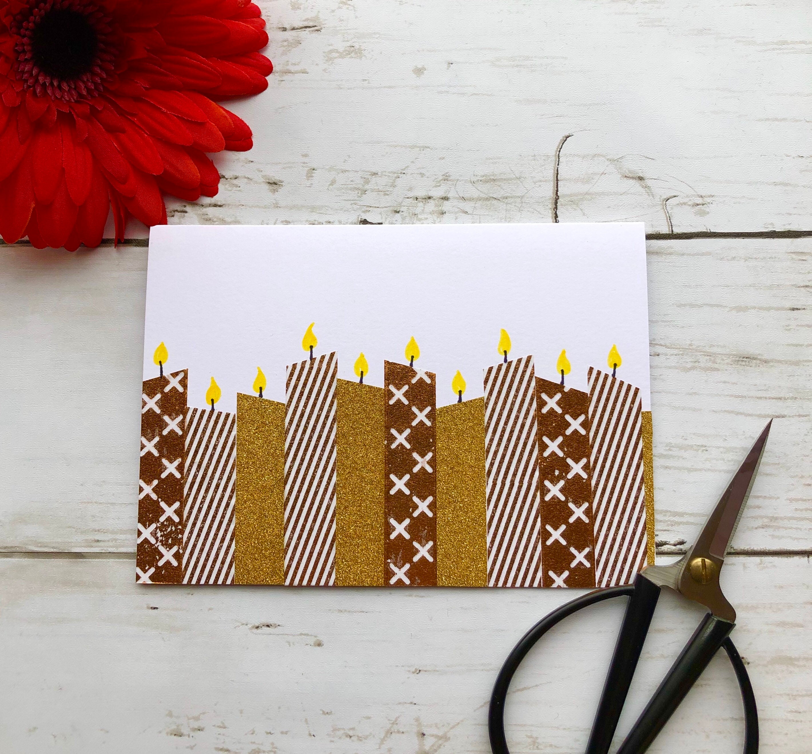 A Pack of Three Candles Cards Gold Silver and Bronze Etsy UK