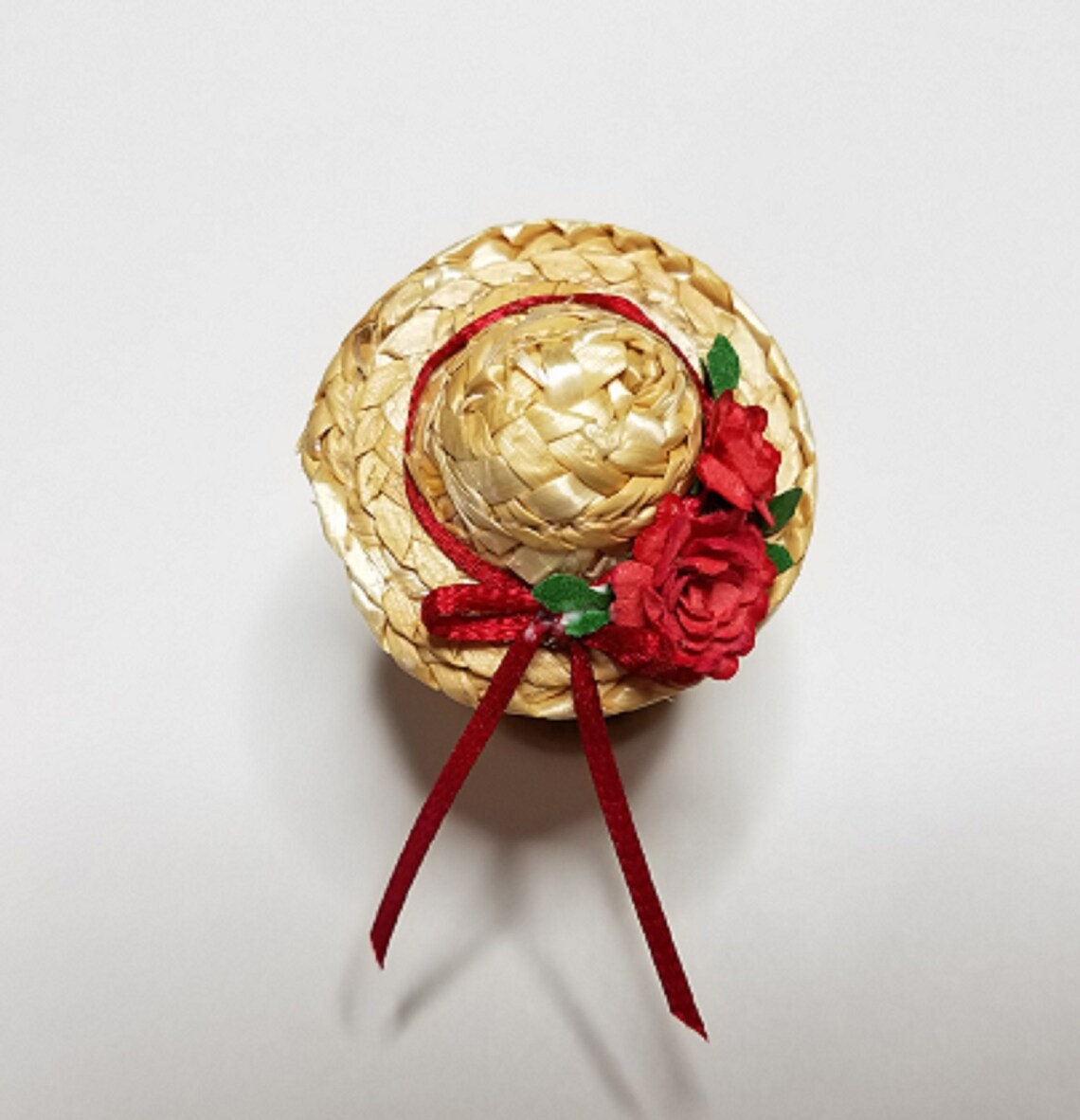 Miniature Straw Garden Hat with Handmade Flowers Choice of Etsy