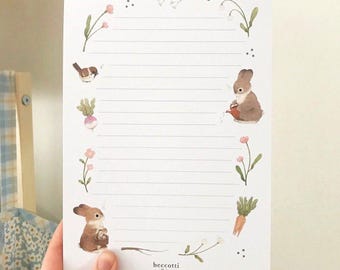In the Garden A5 Notepad, Cottage Garden Notebook
