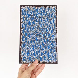 Blue Ornate doodle | tiny art | Doodle art | small technical illustration | affordable original art