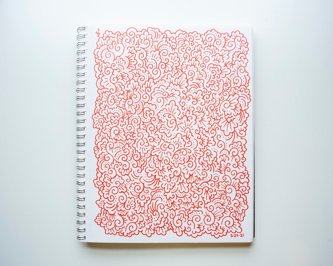 Orange Swirly Doodle Zentangle Art Doodle Art Technical