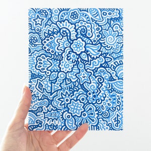 Cool flowy doodle | tiny art | Doodle art | small technical illustration | affordable original art