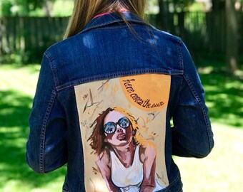 OOAK Beatles Abbey Road Upcycled Vintage Denim Vest