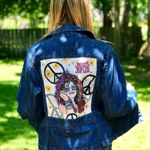 Janis Joplin Inspired only denim  large
