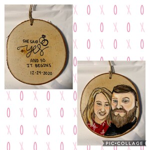 Portrait ornaments birch wedding baby family