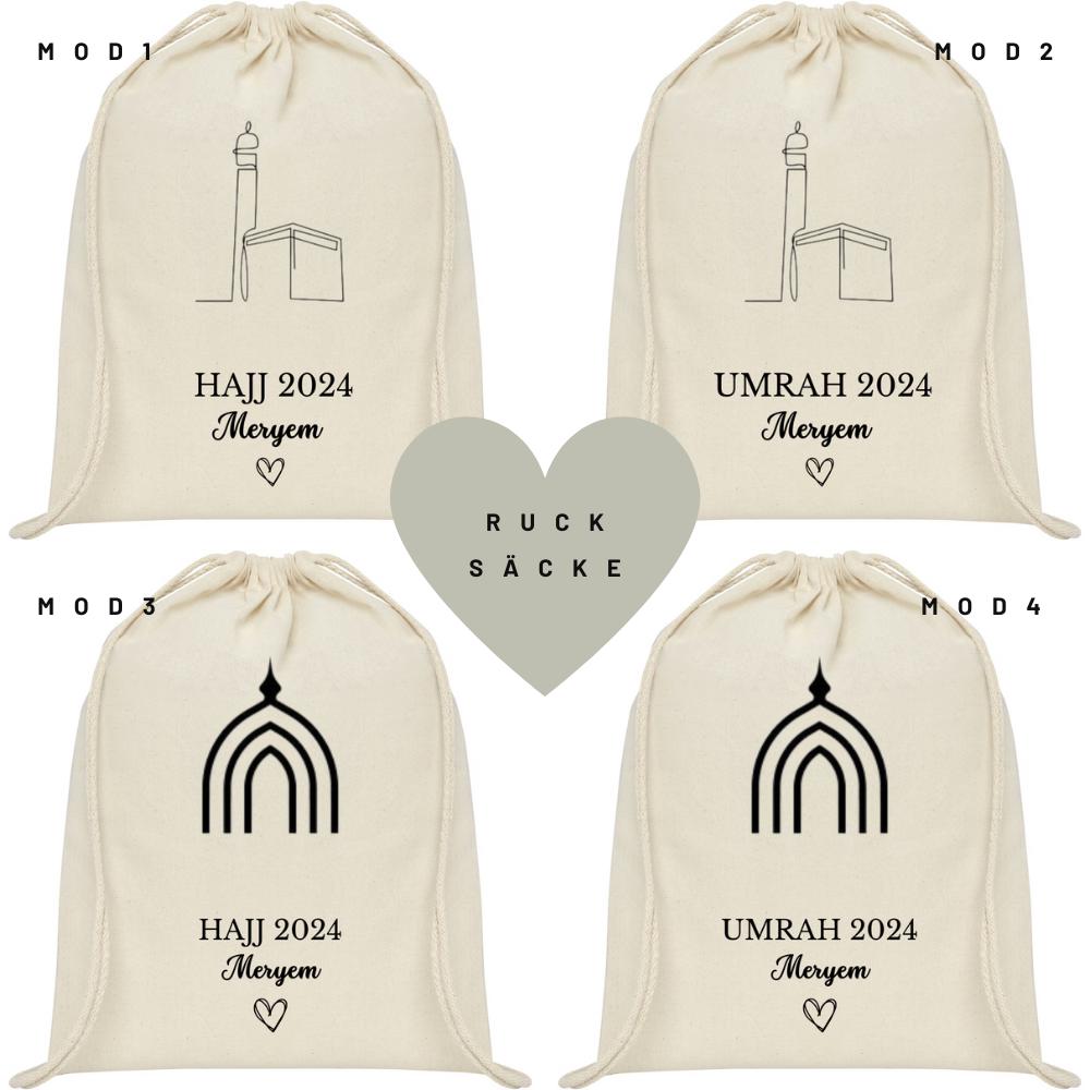 Backpack Cotton Hajj Umrah Mubarak Hac Umre Bag Natural Minimalist Kaaba Kabe Mecca Mekke Pouch Fabric Bag Customizable Gym Bag