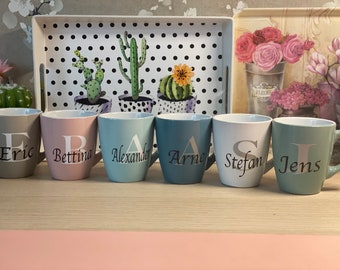 250ml Personalized Cup Coffee Cup Personal Cup Name Cup Letter with Cup Individual 6 Colors Cup Gift Idea Birthday