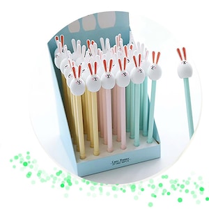 Coniglio Pasqua Pen Coniglio Gel Pen Gel Pen Penna Penna a sfera Pendente Kawaii Nero 0.5 Mine School Office Cute Gel Pen Rosa Giallo Azzurro
