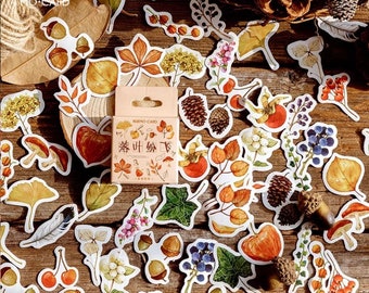 46x Sticker Etiketten Kawaii Memory Card HERBST