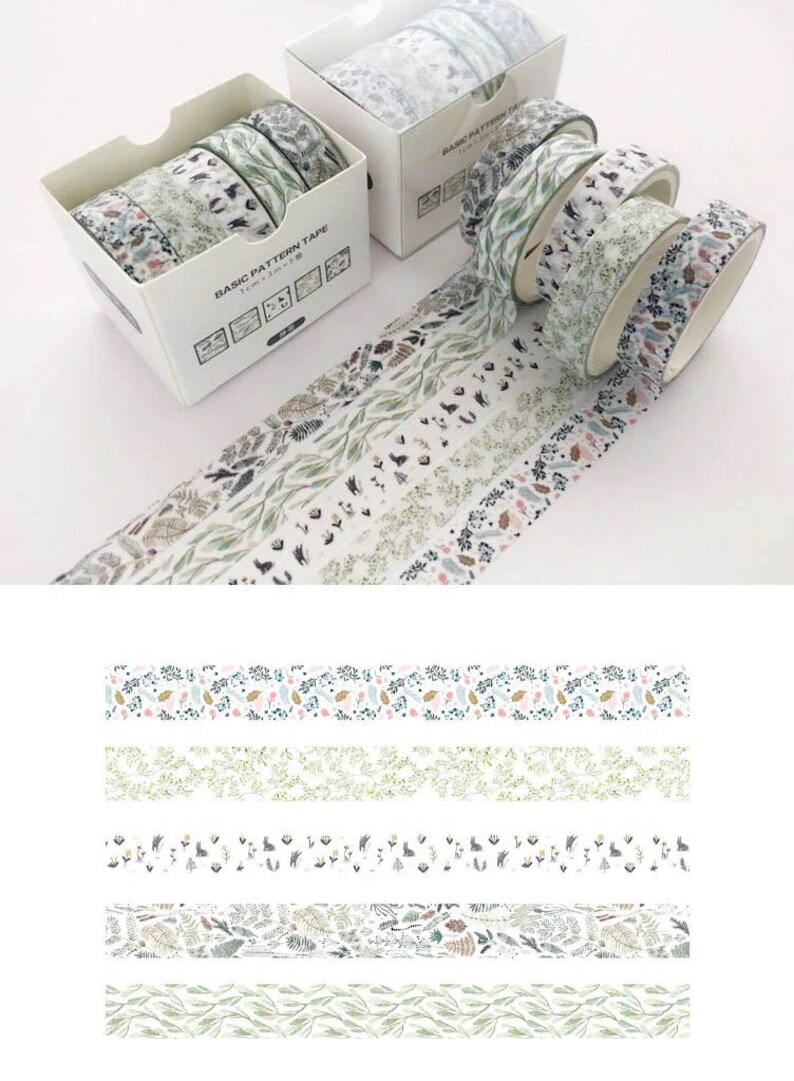 5x Washi Tapes Tapes 6 Pattern Penpal Journal Scrapbooking Decoration Notebook Planner Craft