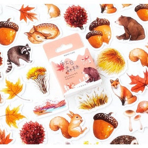 46x Autocollant étiquettes Kawaii Memory Card BROWN BEAR