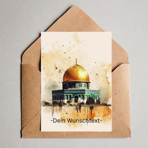 Kaart Kaaba Islam Vouwkaart Moslimkaart 15x15 met envelop Gewenste tekst Aanpasbare Kabe Mecca Hijabi Hijab Mubarak Umre Ansichtkaart Hajj