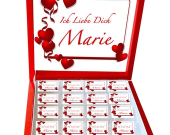 Valentinstag Edle Madlen Schokolade Premium Box Schokoladenbox Personalisierte Valentin Ich liebe Dich Freudin Freund Geschenkidee
