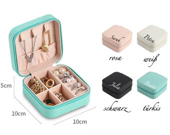 Personalisierte Schmuckbox Schmuckschatulle Brautjungfer Braut Hochzeit Geschenkidee Reiseschmuckbox Box mit Name JGA Trauzeugin Freundin