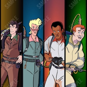 Quadro Decorativo Os verdadeiros Caça-Fantasmas, desenhos animados dos anos 80