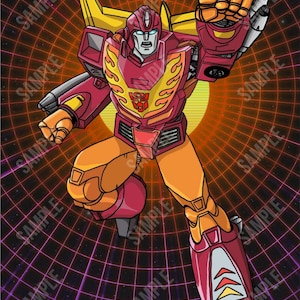Transformers , Hot Rod , Rodimus Prime wall art print