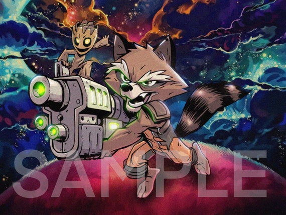 Marvel Comics Rocket Guardians Of The Galaxy Wall Art Framed Canvas Pictures