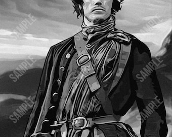 Outlander Jamie Fraser wall art print - painting