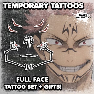 ukuna | Tijdelijke tatoeages | Realistisch | Gezichtstatoeages | Cosplay | Kostuum | Neptattoo | Halloween | Tattoo overzetten | VOLLEDIGE SET