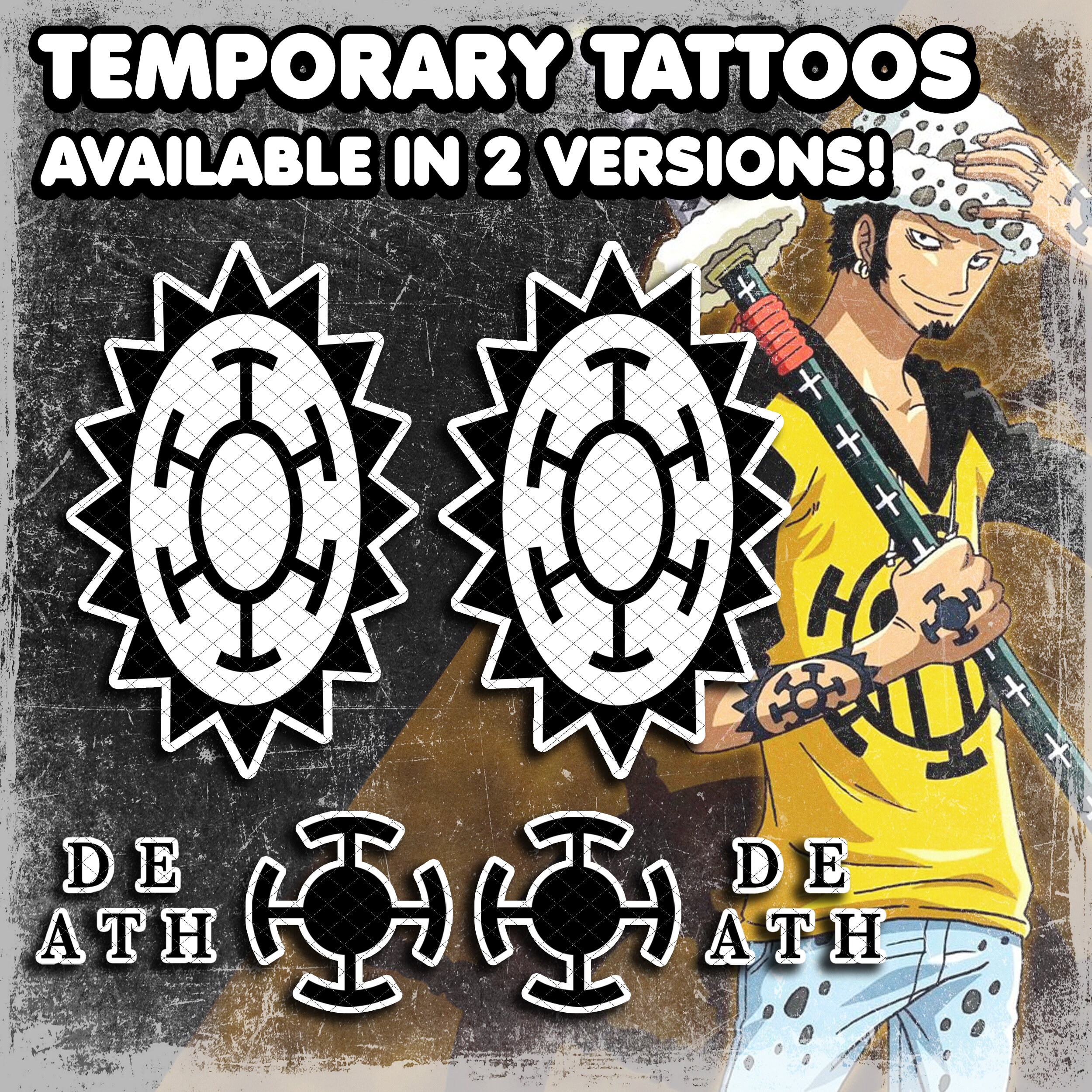  2 Pcs Nami tattoo cosplay Animation Cartoon logo tatoo tattoo  Sticker (Nami) : Beauty & Personal Care