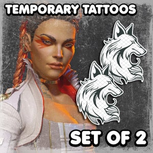 Lobа | Temporary Tattoos | Realistic | Neck Tattoo | Cosplay | Costume | Tattoos | Fake Tattoo | Halloween | SET OF 2