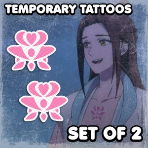 Shi | Temporary Tattoos | Realistic | Chest Tattoo | Cosplay | Costume | Fake Tattoo | Waterproof | Halloween | SET OF 2