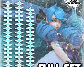 Gwеn | Temporary Tattoos | Realistic | Cosplay | Costume | LoL | Fake Tattoo | Transfer Tattoo | Waterproof | Halloween | FULL SET