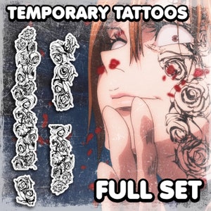 Nоbаrа / Tatuaggi temporanei / Realistici / Tatuaggi viso e braccia / Rosa / Cosplay / Costume / Tatuaggio finto / Halloween / Tatuaggio trasferibile / SET COMPLETO