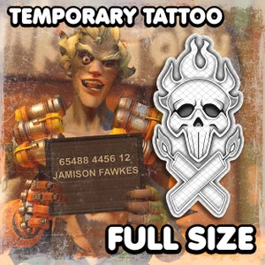 Junkrаt | Temporary Tattoo | Realistic | Arm Tattoo | Cosplay | Costume | Tattoos | Fake Tattoo | Waterproof | Halloween | FULL SIZE