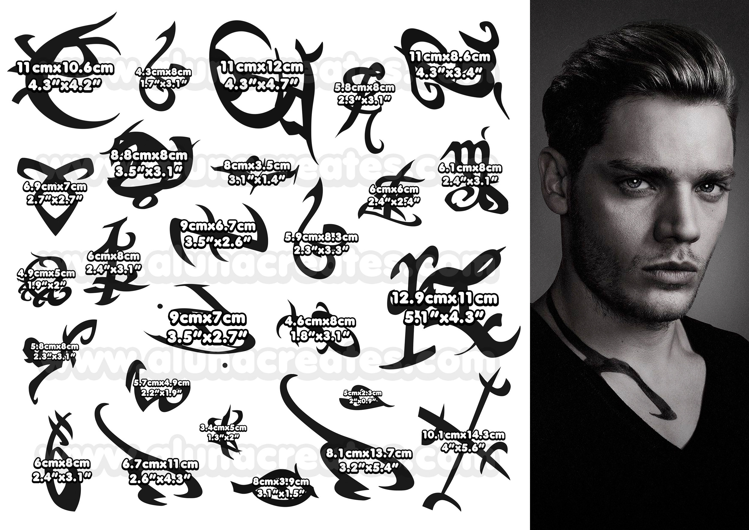 Fake Shadowhunter Runes Temporary Tattoos | Realistic | Waterproof Fake Tattoo | Cosplay ...