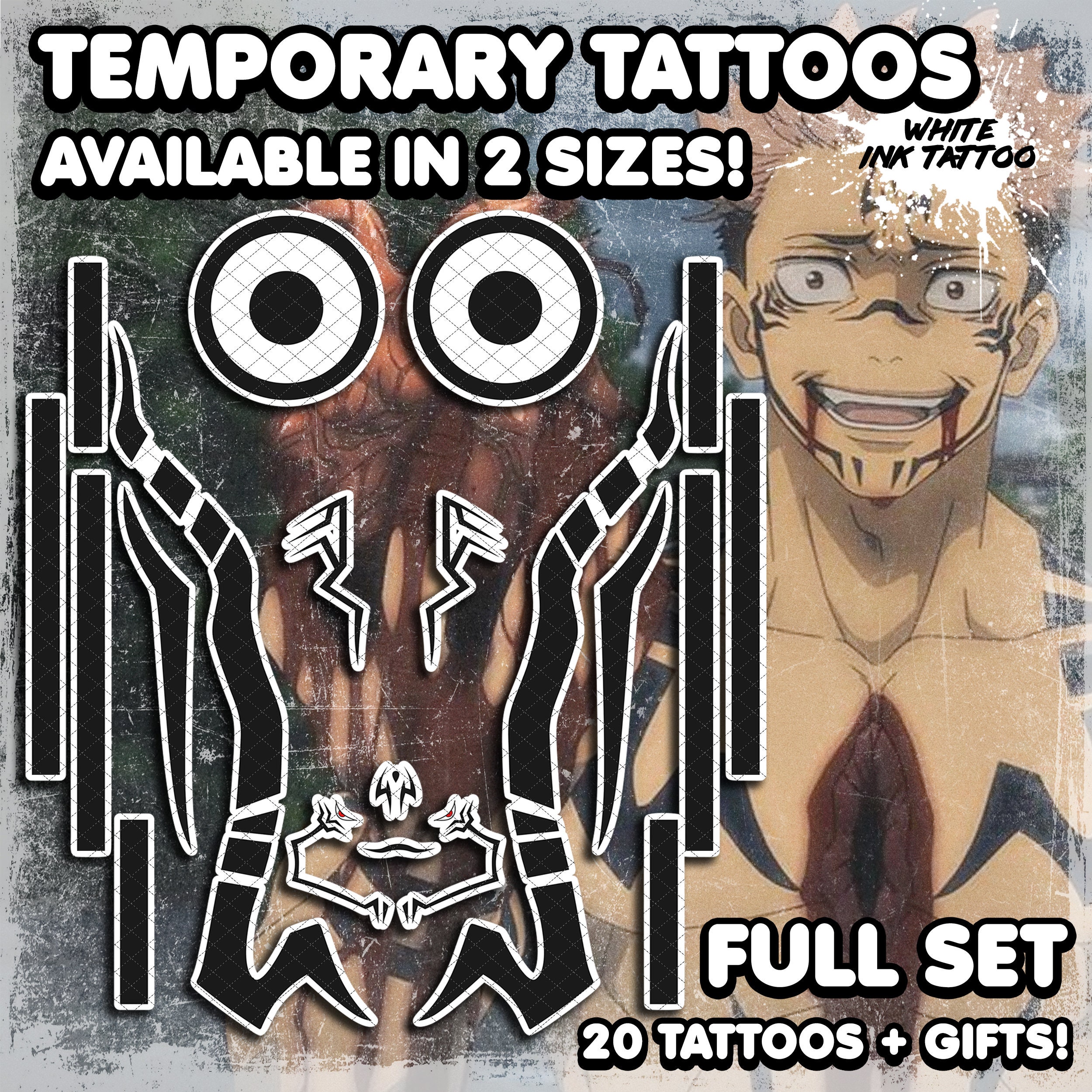 Jujutsu Kaisen SET fake tattoo Anime manga merch Temporary - Inspire Uplift