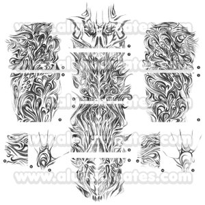 V | Digitala tatueringar | Helkroppstatueringar | Cosplay | Kostym | Fejktatuering | Halloween | FULL STORLEK bild 2